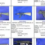 Algunas de las armas ofertadas en la Deep Web