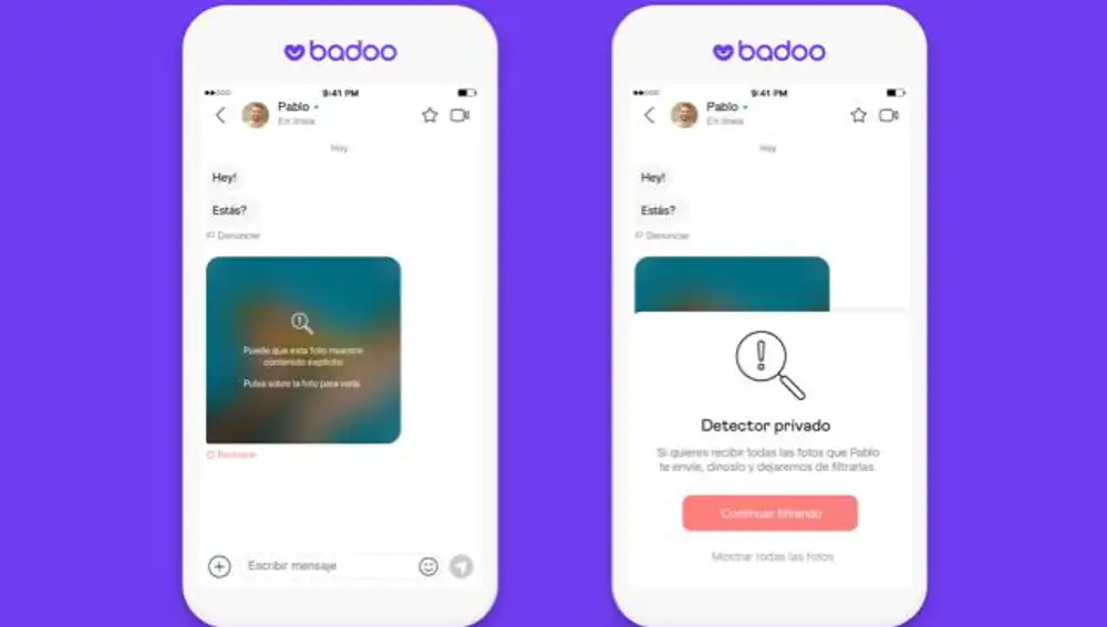 Así es el Detector Privado de Badoo