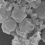 Grupo de Staphylococcus aureus formando una “piñata” tras aplicarles la proteína HDMP, que hace que las bacterias se peguen las unas a las otras. En esta imagen de microscopio electrónico vemos al menos siete bacterias (las pelotas más grandes) acompañadas de material más pequeño, parte del cual pueden ser las “ataduras” generadas por HDMP.