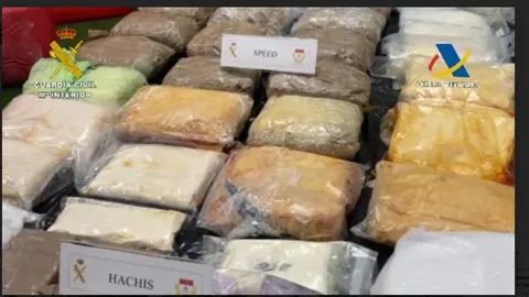 Parte de la droga incautada