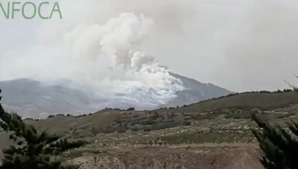 Incendio declarado en Quesada (Jaén)