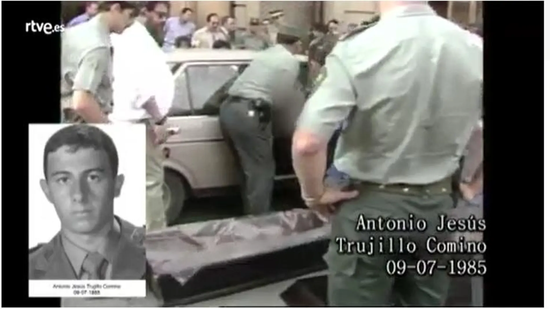 Captura del vídeo en el que se narra el asesinato, hace 35 aaños, de los dos guardias civiles