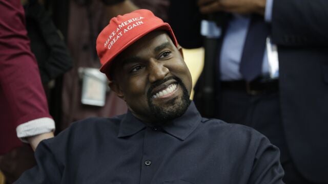 El rapero Kanye West durante un acto de Donald Trump en octubre de 2018