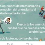 Cartel con las recomendaciones a seguir