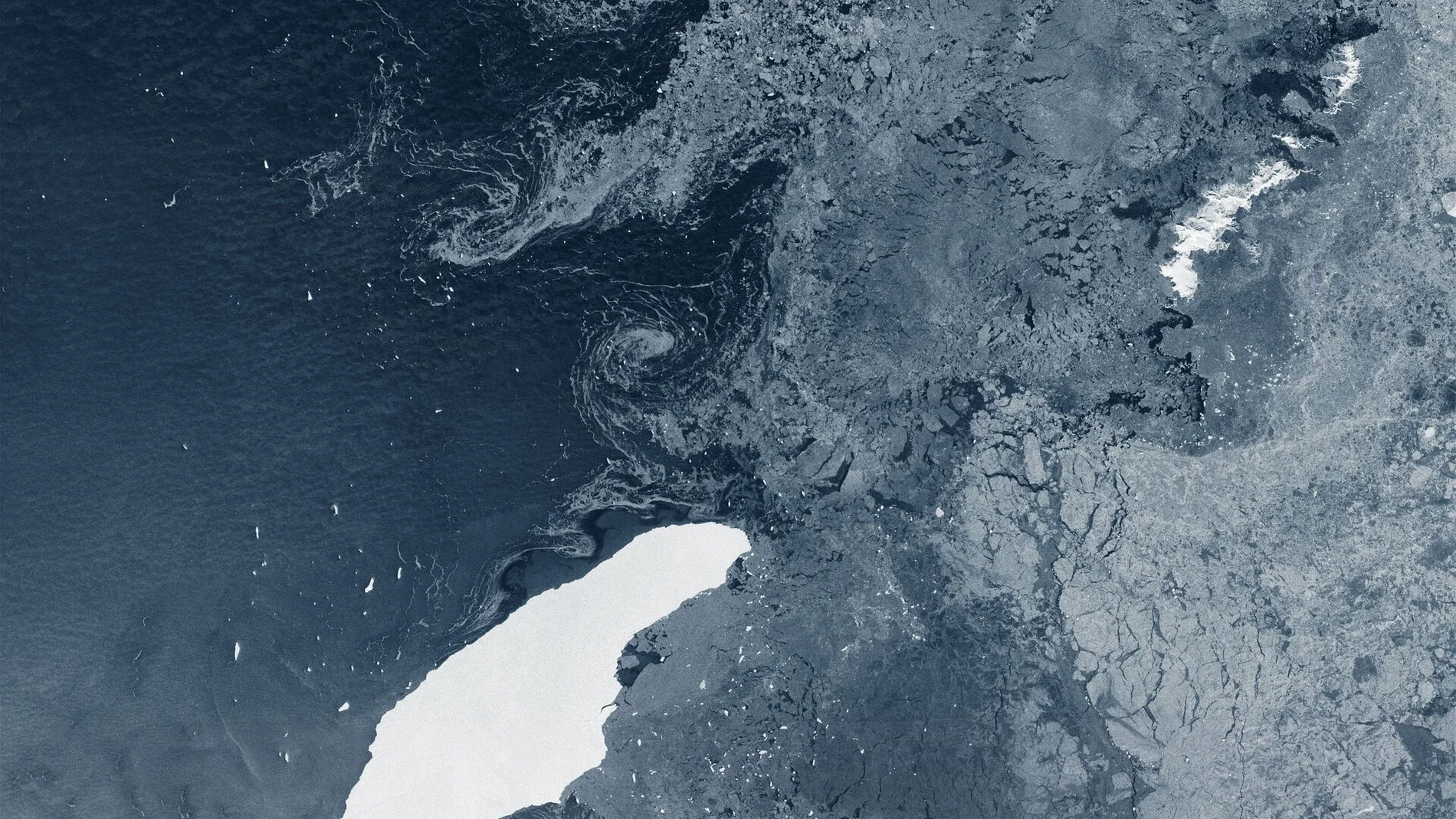 Imagen del iceberg el 5 de julio de 2020, unos días antes de su tercer cumpleaños