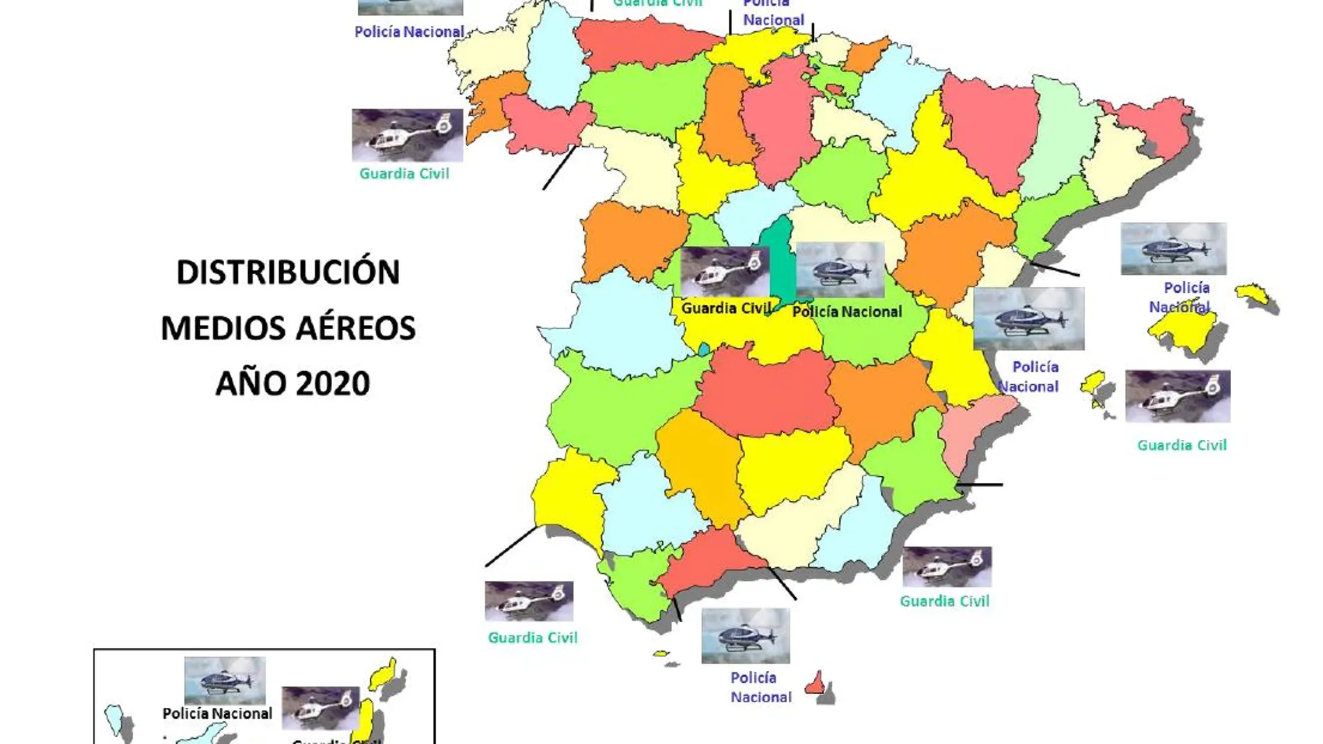 Distribución de helicópteros para la Operación Verano