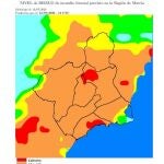 Mapa que muestra el riesgo de incendios forestalesCENTRO DE COORDINACIÓN DE EMERGE13/07/2020