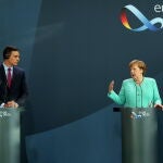 Pedro Sánchez y Angel Merkel, en Berlín