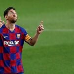 Leo Messi celebra un gol contra Osasuna en LaLiga. EFE/Alberto Estévez