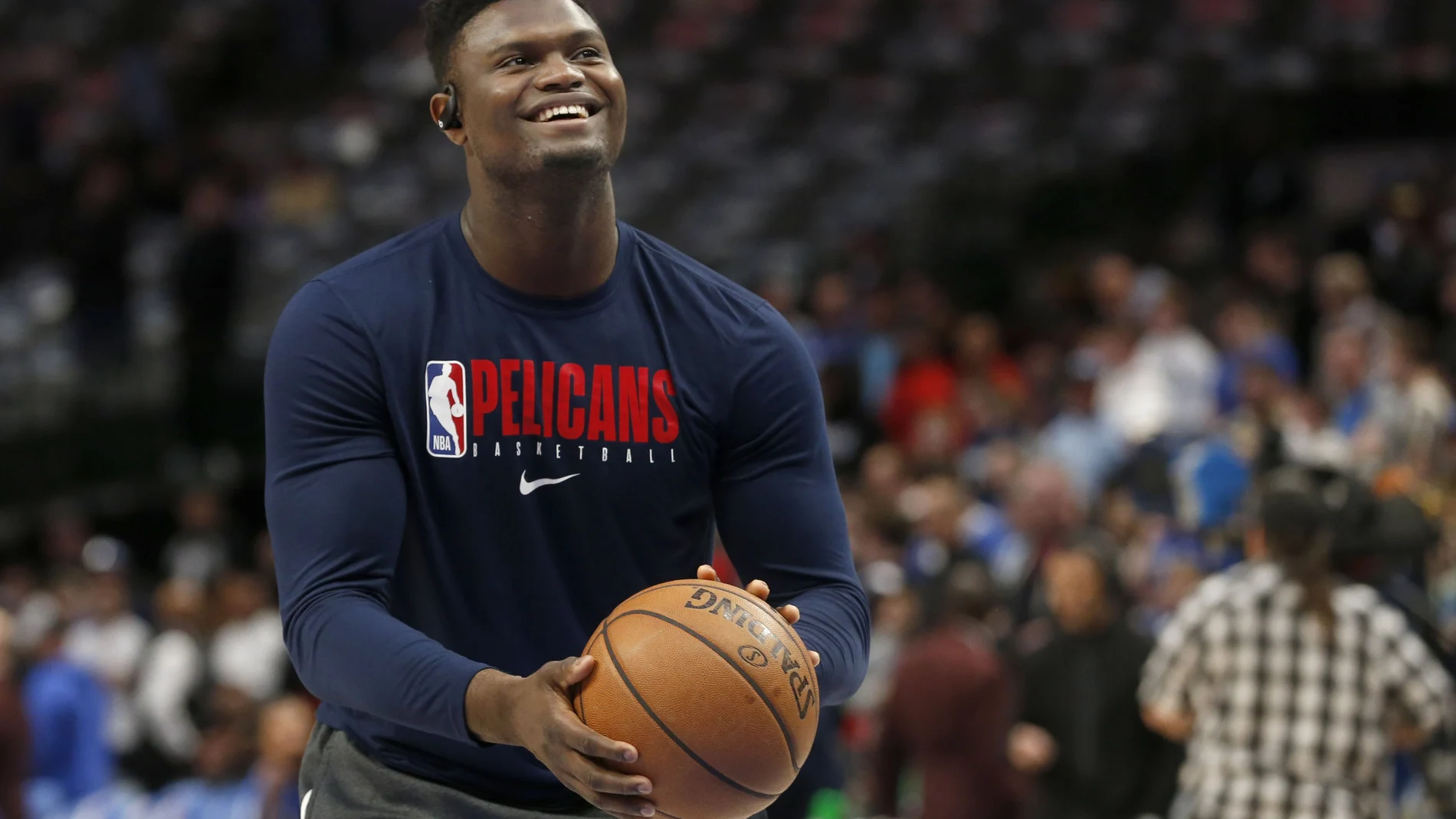 Zion Williamson, durante un enternamiento