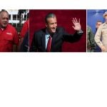 AME3091. CARACAS (VENEZUELA), 17/07/2020.- Combo de fotografías de archivo que muestra a Diosdado Cabello (i), presidente de la Asamblea Nacional Constituyente de Venezuela, Tareck el Aissami (c), vicepresidente económico y ministro de Energía y Petróleo de Venezuela y Omar Prieto (d), gobernador del estado de Zulia. En un país que tiene uno de los índices más bajos de contagios por coronavirus, según cifras oficiales, la probabilidad de contraer la enfermedad es remota para cualquier ciudadano, excepto para los políticos, que se han vuelto un blanco del COVID-19, justo cuando empieza a desatarse en Venezuela, tras varios meses de relativa contención. EFE/Archivo