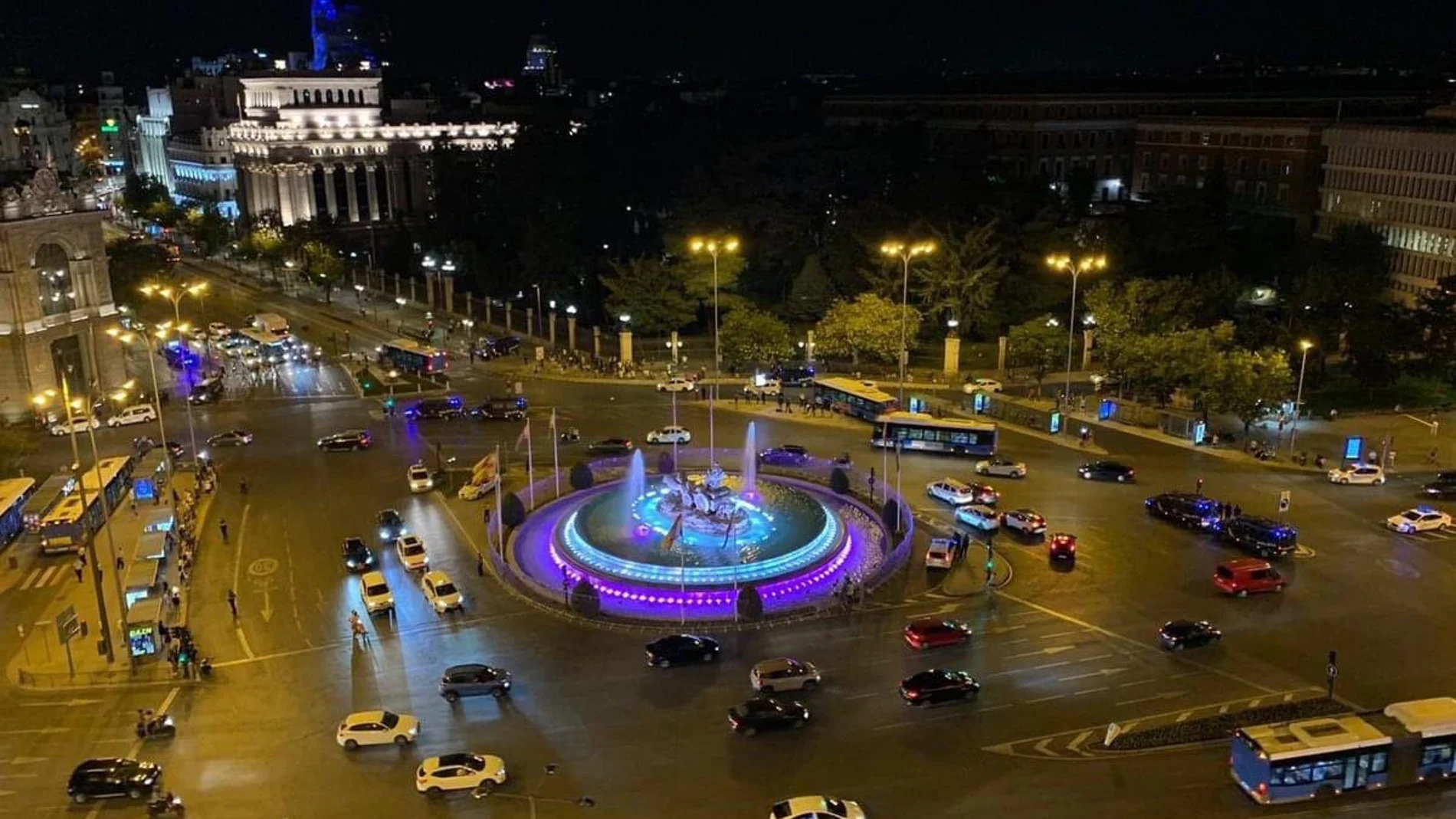 Imagen de Cibeles tras el triunfo del equipo blanco