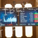 Paneles informativos de la Bolsa de Madrid