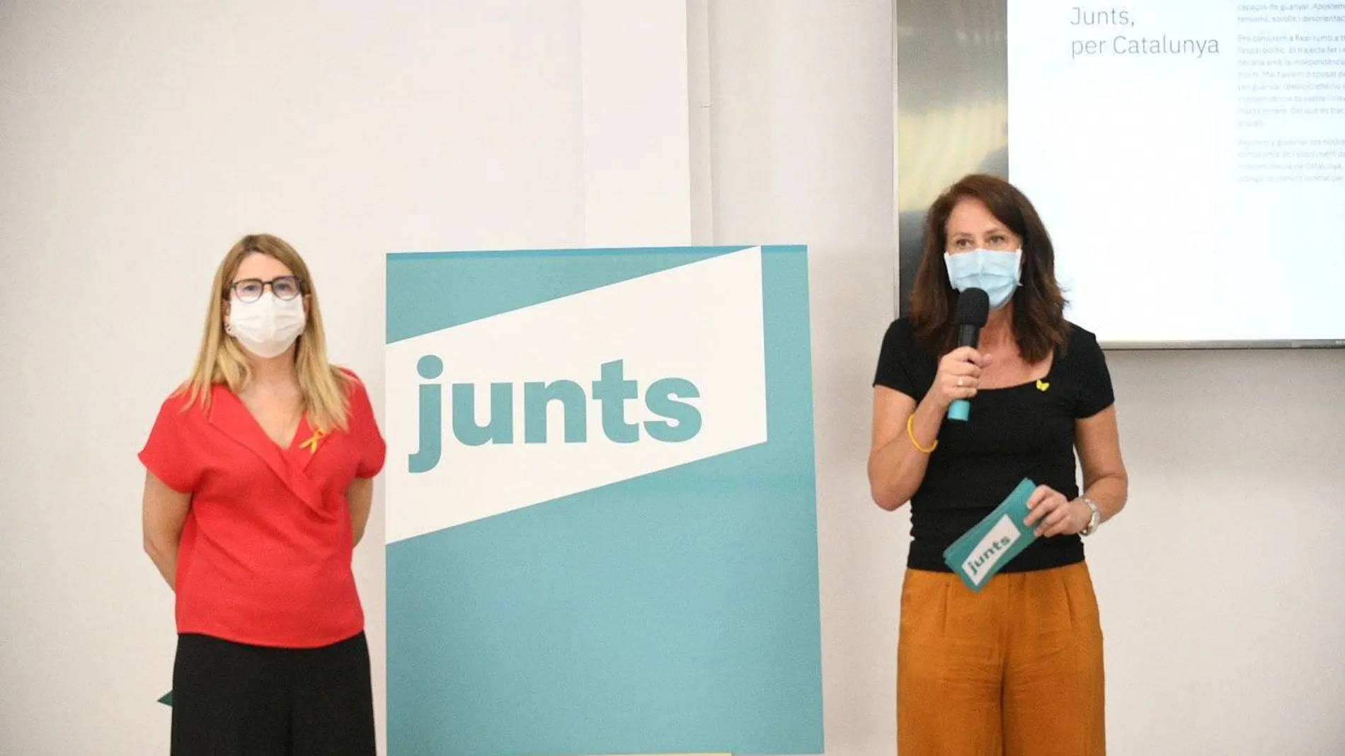 Elsa Artadi (concejal en el Ayuntamiento de Barcelona) y Marta Madrenas (alcaldesa de Girona)