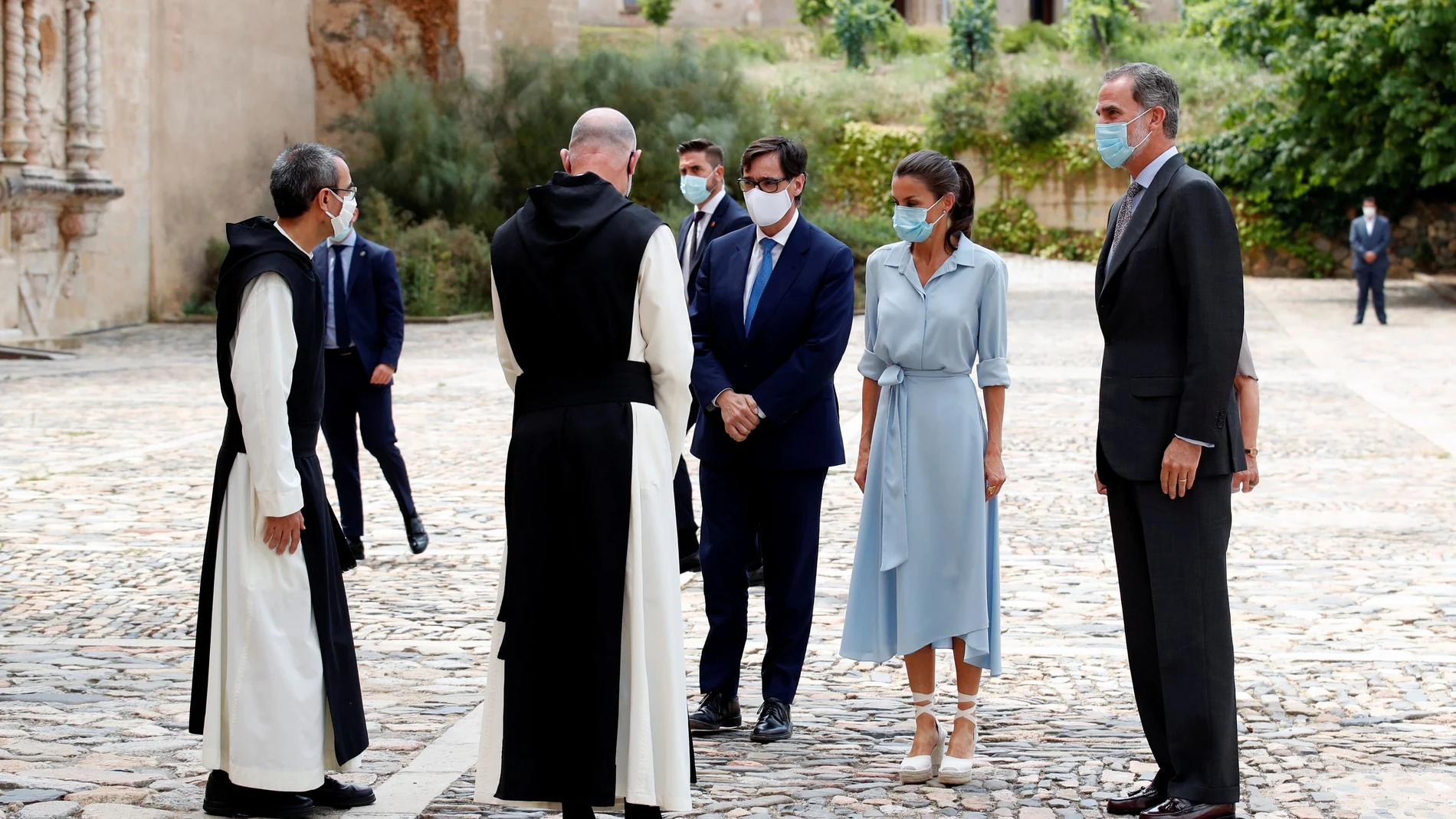 Spain's King Felipe and Queen Letizia visit monastery north of Tarragona