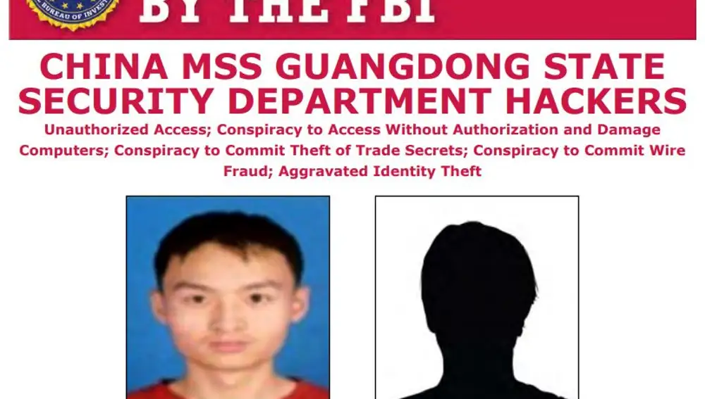 Documento del Departamento de Justicia de Estados Unidos sobre los dos piratas informáticos chinos