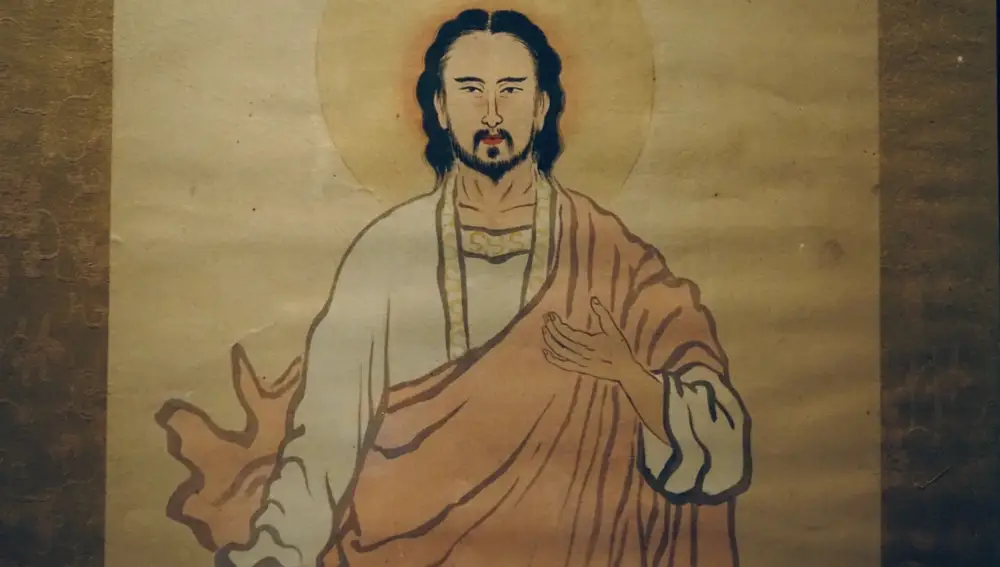 Representación de Jesucristo con rasgos japoneses en el Castillo de Francisco Javier.