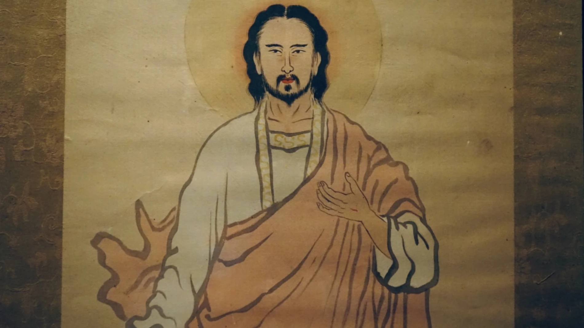 Representación de Jesucristo con rasgos japoneses en el Castillo de Francisco Javier.