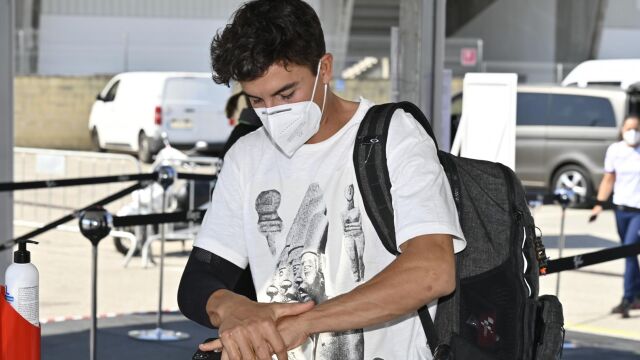 Márquez, a su llegada al circuito de Jerez este jueves