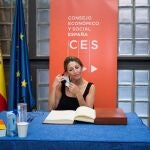 La Ministra de Trabajo y Economía Social, Yolanda Díaz, clausuró este jueves la presentación de la Memoria sobre la situación socioeconómica y laboral de España 2019