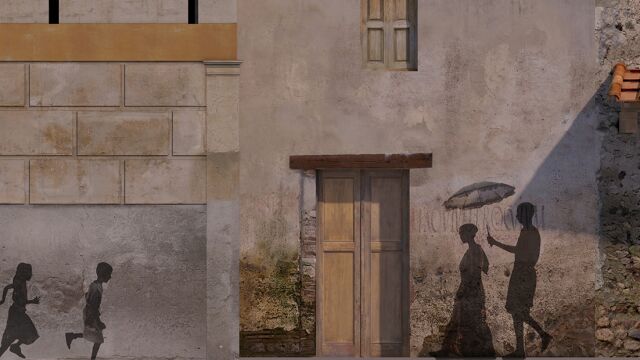 Una de las recreaciones virtuales que ofrece el Grand Palais sobre la ciudad de Pompeya