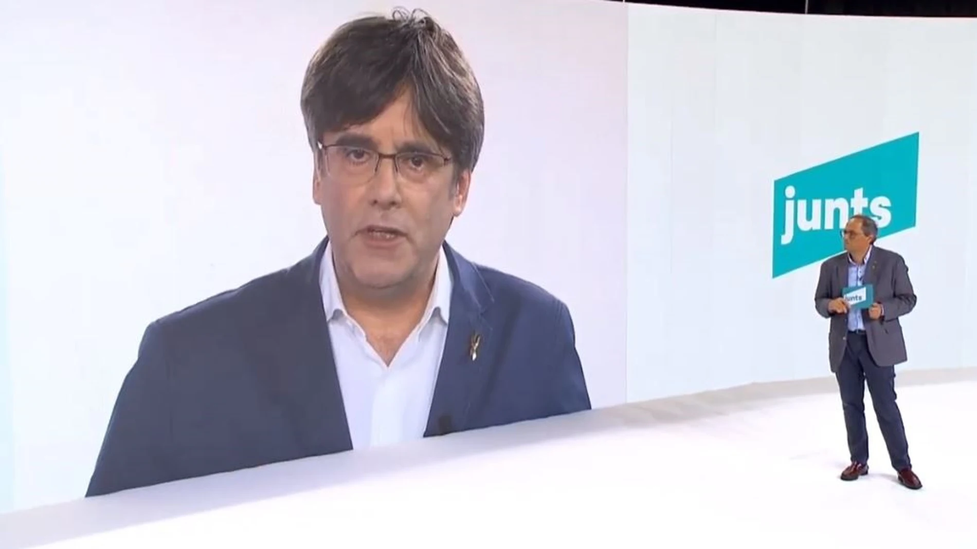 AV.- Puigdemont pide hacer de JxCat una "herramienta no sectaria" para alcanzar la independencia