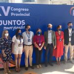Pablo Casado, entre Isabel Bonig y María José Catala, a la derecha, el elegido Vicente Mompó, nuevo presidente provicnial del PP de Valencia