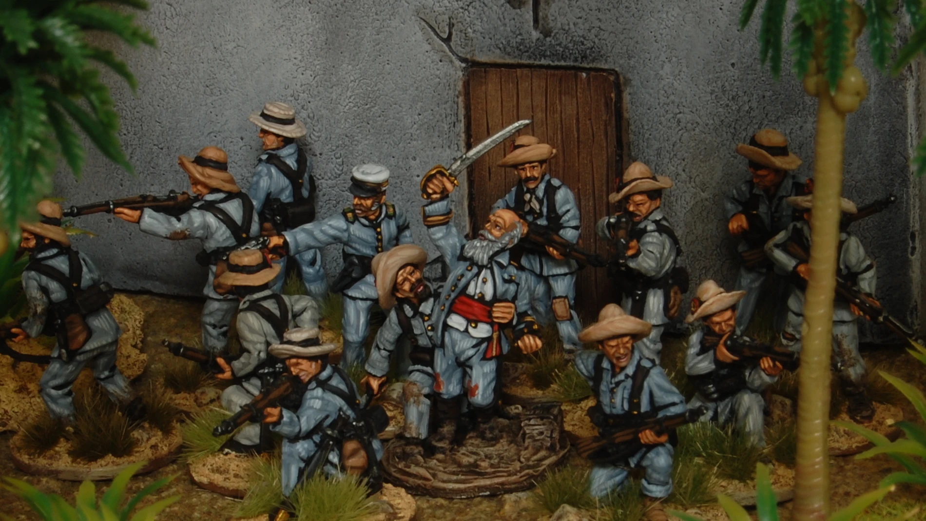 Vara de Rey en El Caney, 1898 Miniaturas, 28 mm. Piezas pintadas por Javier Gómez  «El Mercenario»