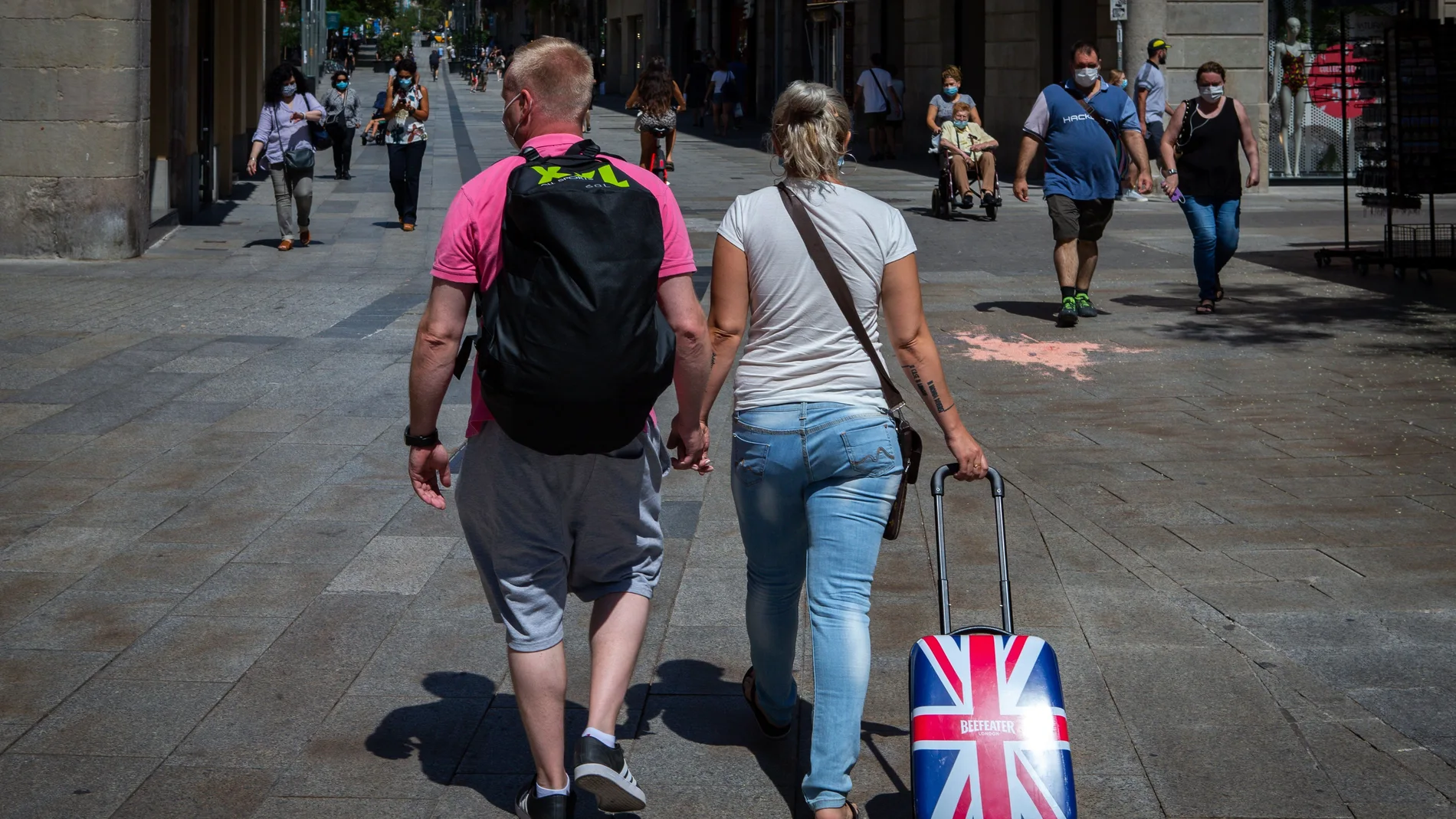 Turistas británicos en Barcelona