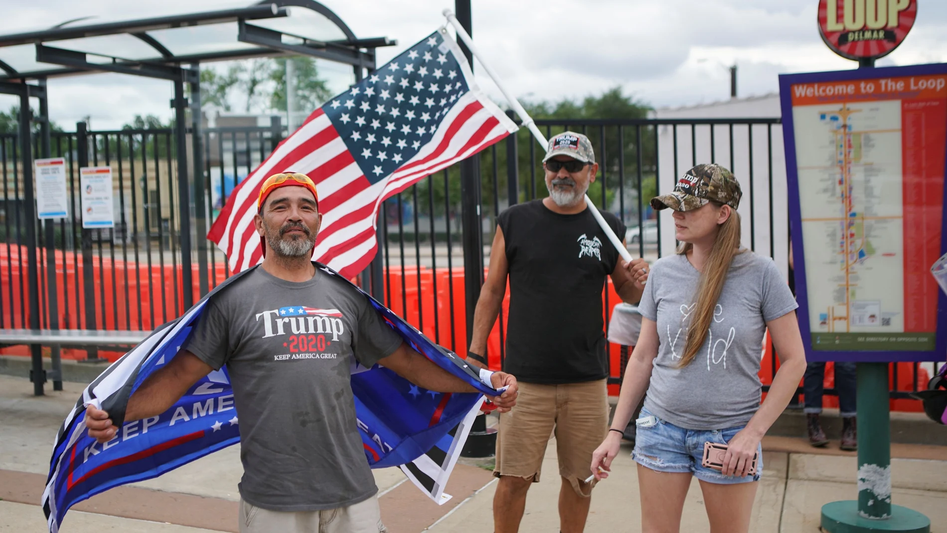 Trump supporters meet in the Delmar Loop during a protest in St. Louis