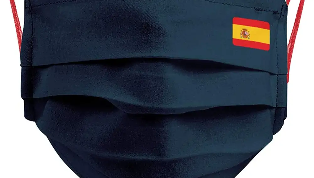 Mascarilla con la bandera de España en forma de sonrisa