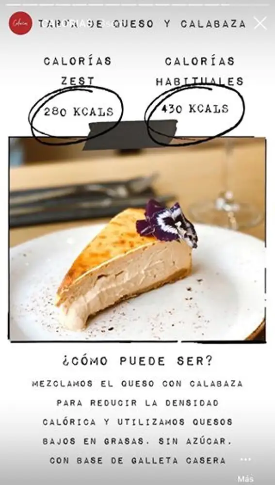 Tarta de queso de Zest Madrid.