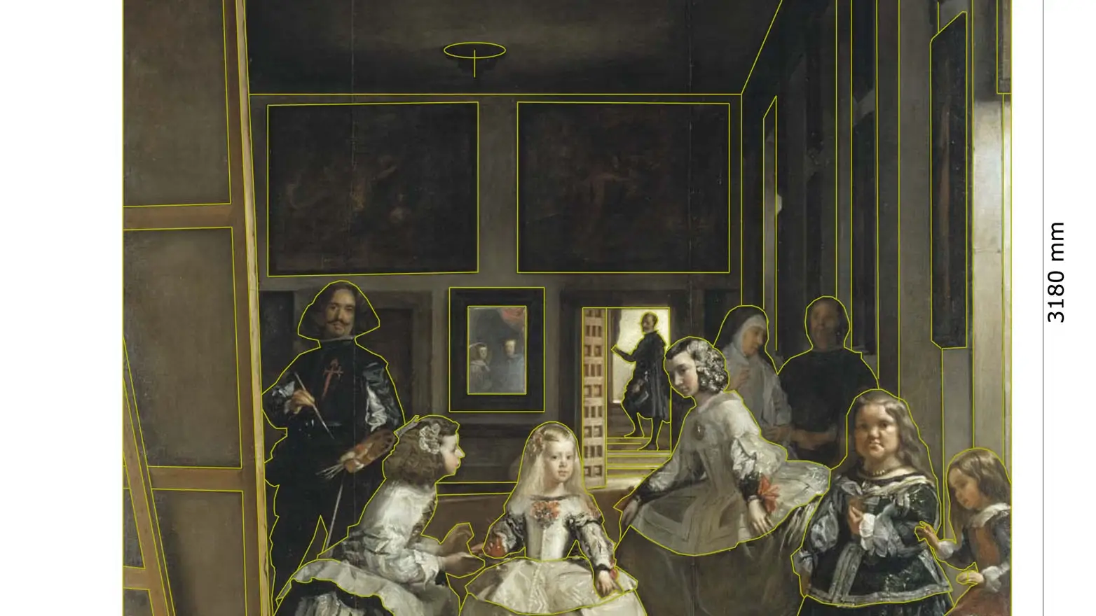 Calco en color oro viejo de 'Las Meninas' del Prado de la Universitat Politècnica de Catalunya (UPC)MIGUEL USANDIZAGA
