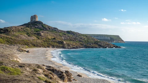 Vista de la playa de San Giovanni di Sinis, Cerdeña