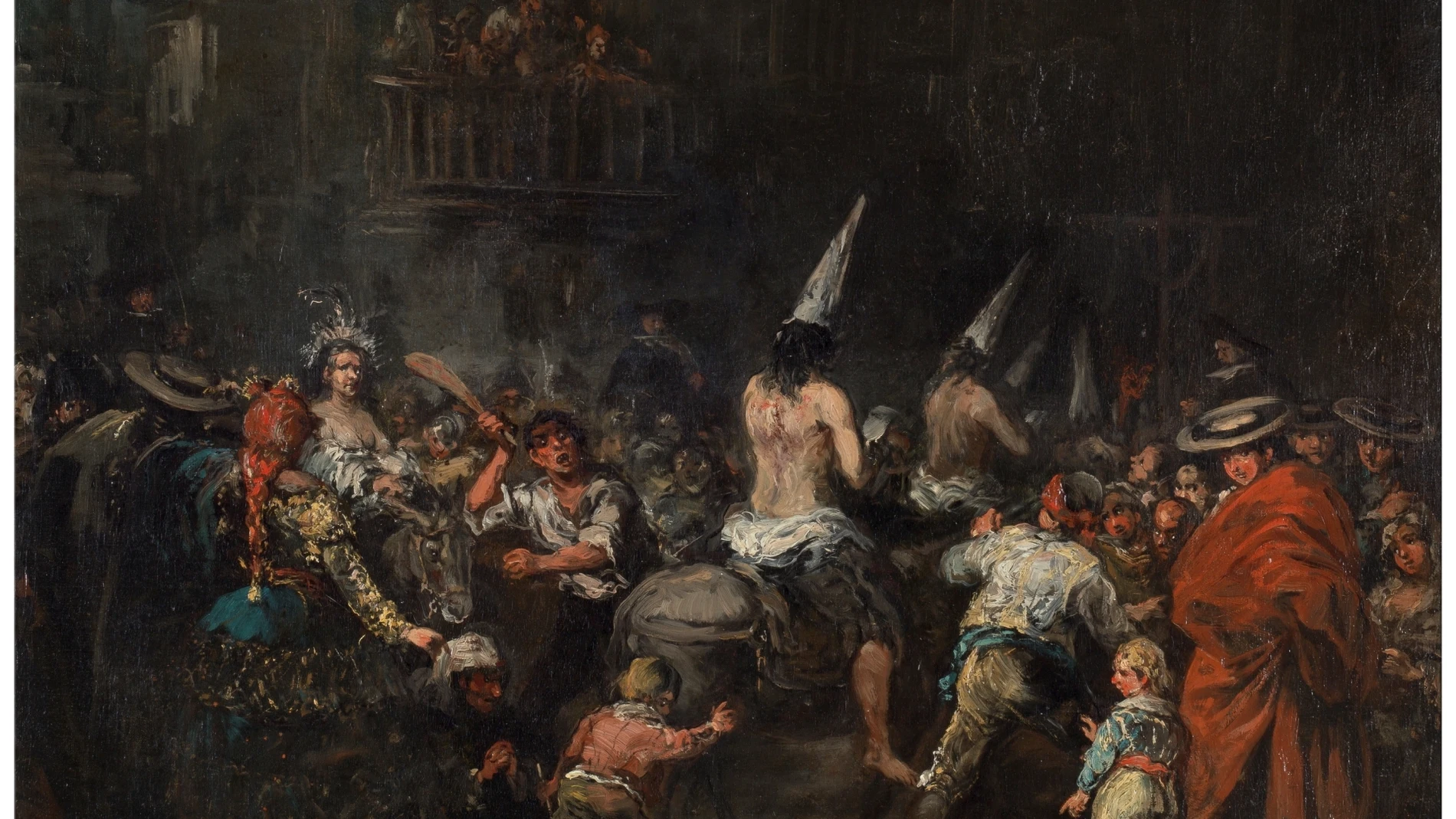 «Condenados por la Inquisición», óleo sobre lienzo que Eugenio Lucas Velázquez pintó en 1860
