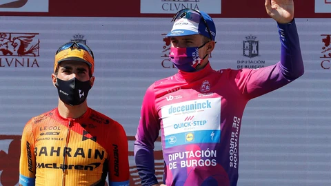 Evenepoel, junto a Landa en el podio final de la Vuelta a Burgos