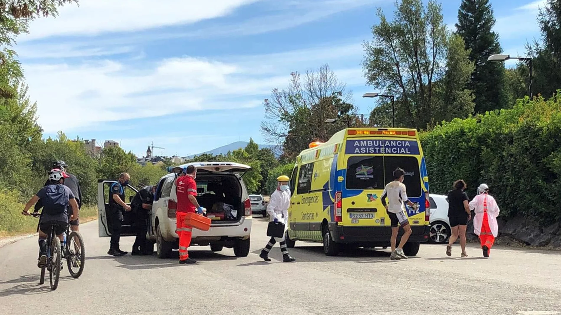 Rescatados un ciclista y un peatón tras sufrir un accidente en Ponferrada