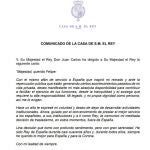 Comunicado de Juan Carlos I