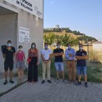 La presidenta de Sodeva, Inmaculada Toledano, visita los vivero de Peñafiel, junto al alcalde del municipio, Roberto Díez