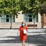 La consejera de Sanidad, Verónica Casado, momentos antes de comparecer ante la prensa para dar cuenta de la evolución de la pandemia en Castilla y León