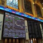 Panel indicativo de la evolución del Ibex 35 a su cierre