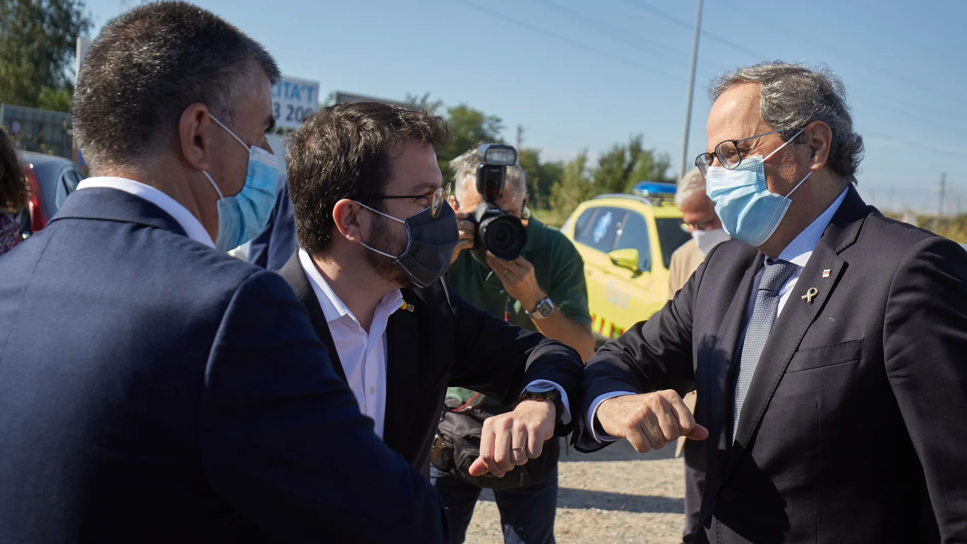 Quim Torra visita los terrenos donde se ubicará en nuevo Hospital Josep Trueta de Girona