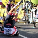 La caída en la llegada de la primera etapa de la Vuelta a Polonia fue violentísima