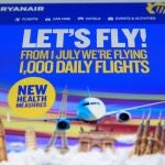Anuncio del retorno a la actividad de Ryanair el pasado mes de julio