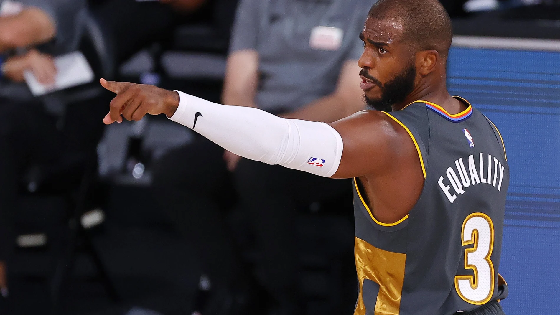 Chris Paul, base de los Thunder, uno de los protagonistas de la jugada caliente ante los Heat