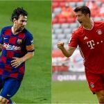 Messi y Lewandowski se enfrentan en el estadio Da Luz.13/08/2020 ONLY FOR USE IN SPAIN