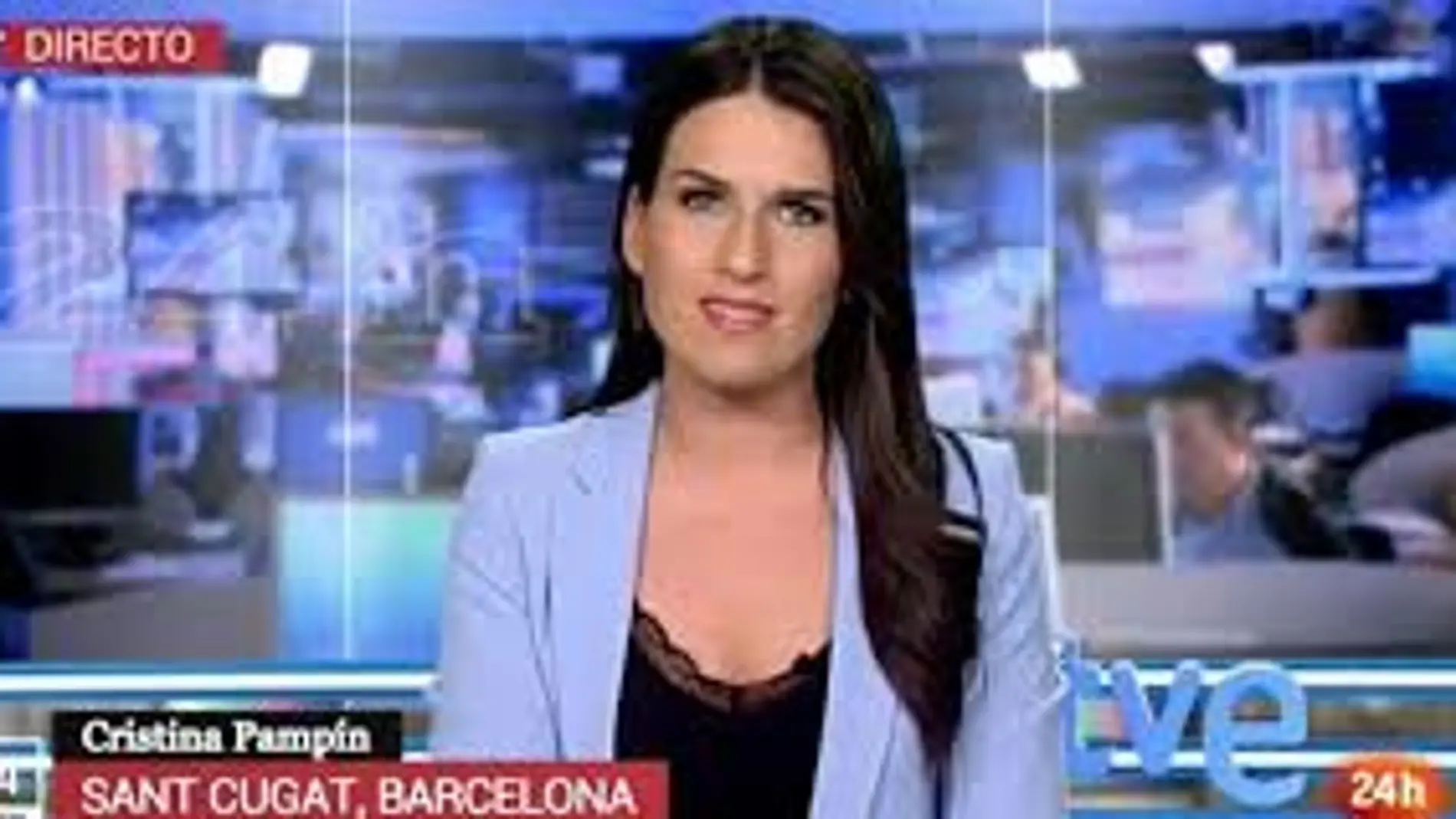 La presentadora del canal 24 horas de RTVE, Cristina Pampín