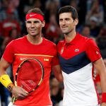 Rafa Nadal y Novak Djokovic, números dos y uno del mundo, respectivamente