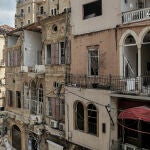 Los edificios históricos del barrio de Mar Mekhail, gravemente dañados por la explosión del puerto de Beirut
