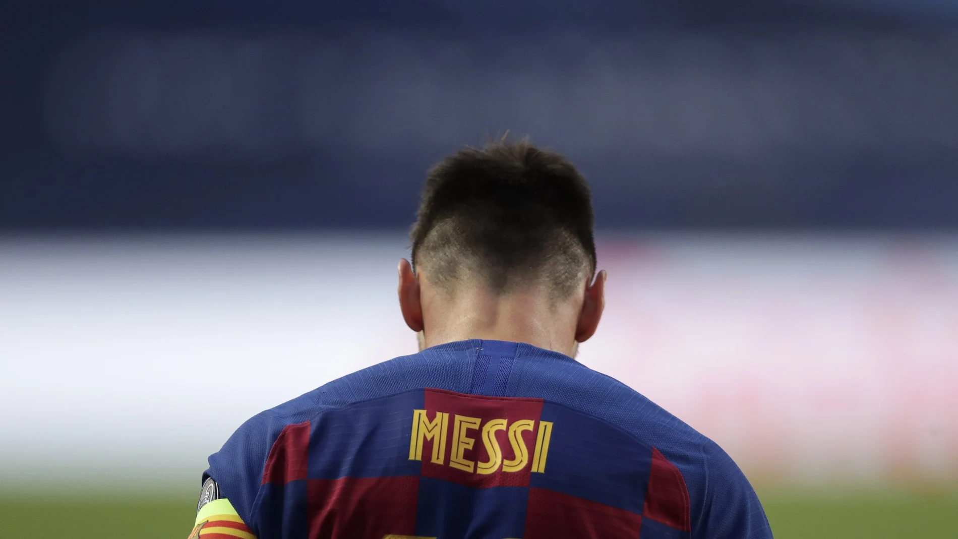 Messi, durante el partido de cuartos de final de la Champions en el que el Barça fue destruido por el Bayern Múnich